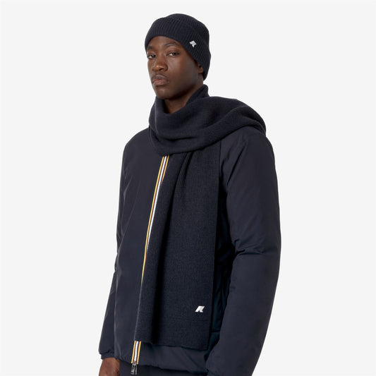 K-WAY Sciarpa Uomo ETIENNE CARDIGAN STITCH WOOL K4136FW BLUE DEPTH MELANGE AZ2