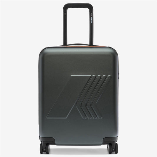 K-WAY Unisex rigid trolley with 360° wheels EUDOXIE LOGO K81372W Green Blackish WMR