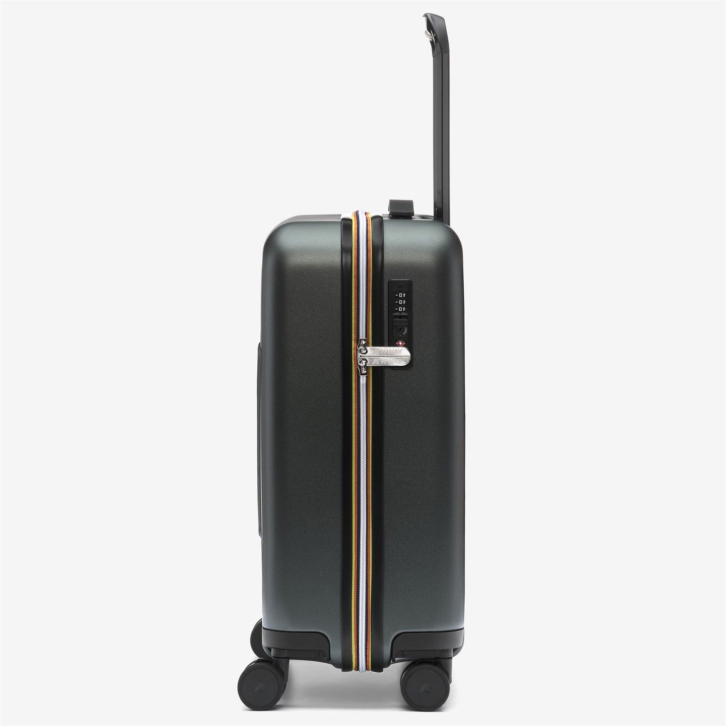 K-WAY Trolley rigido unisex con ruote a 360° EUDOXIE LOGO K81372W Green Blackish WMR