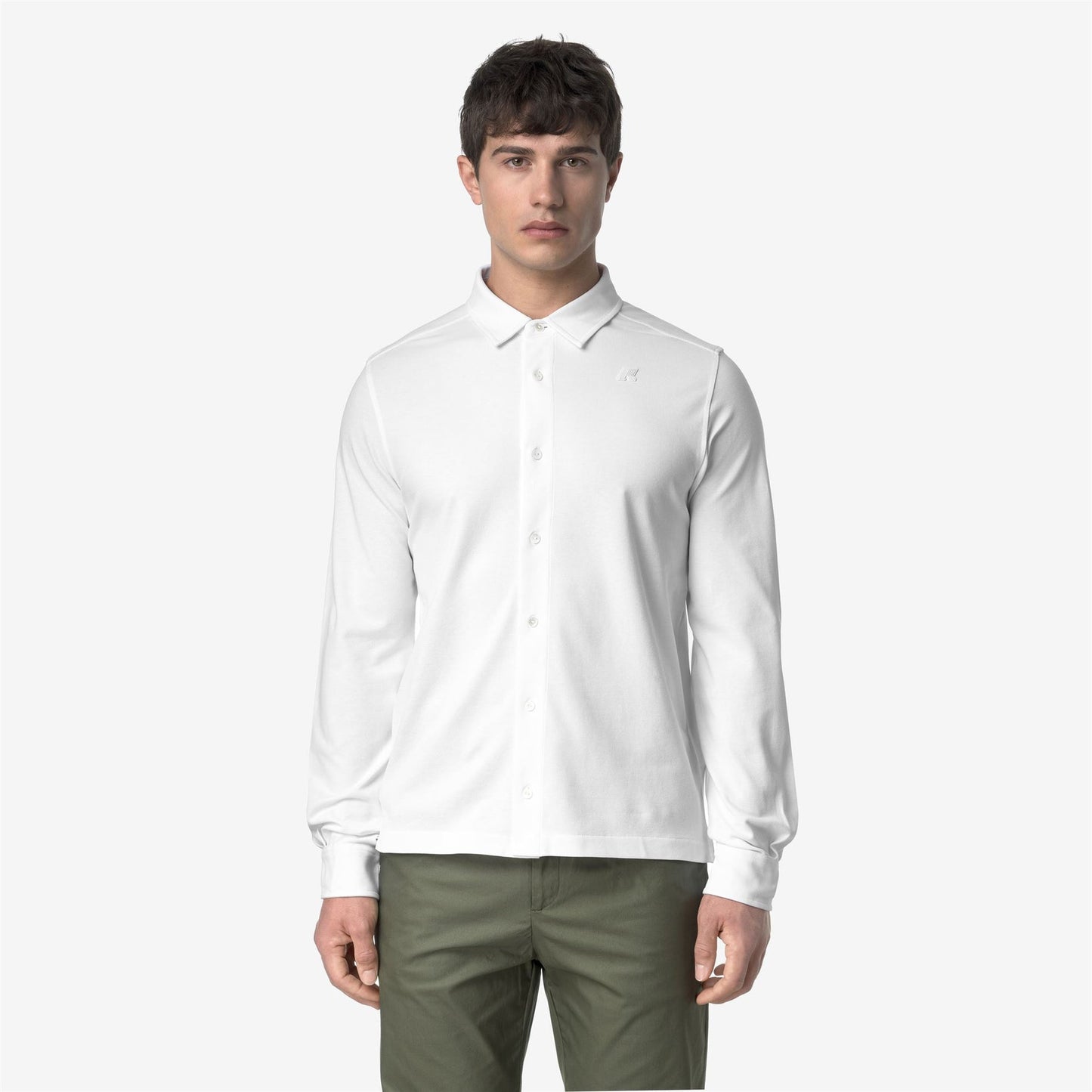 K-WAY Camicia Uomo TIMOTHEE PIQUE SLIM K21425W White 001