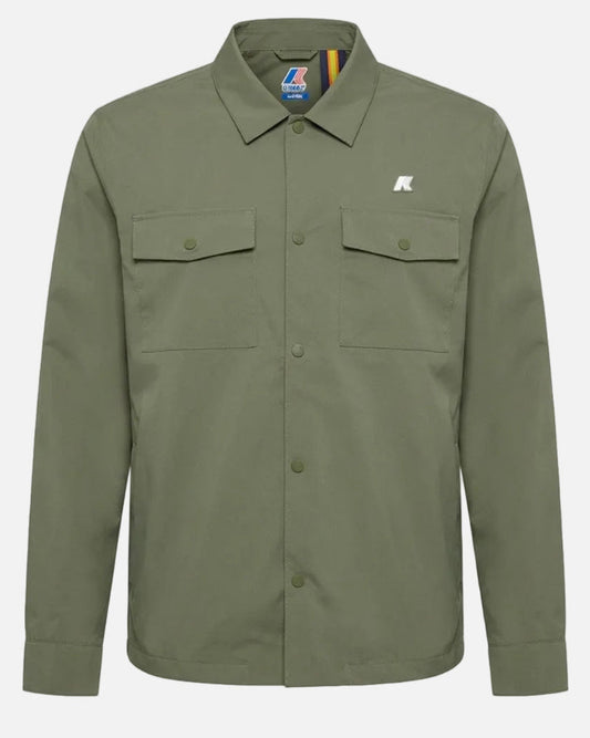 K-WAY Giacca Overshirt Uomo UMBERT STRETCH 2LAYERS K5138MW Green Lichen V15