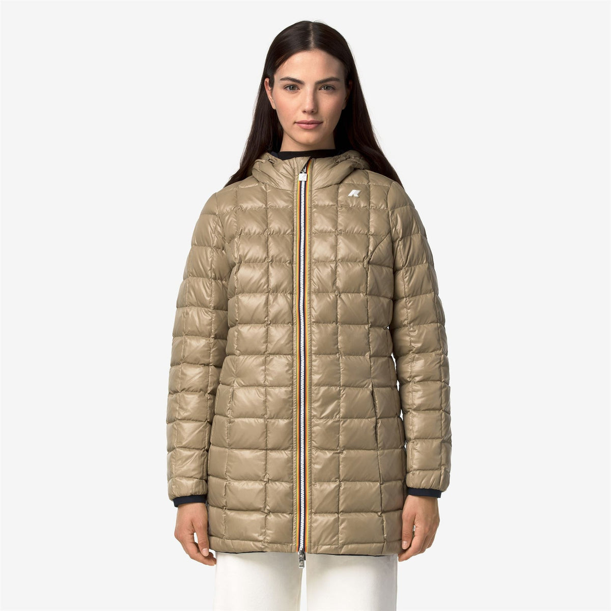 K-WAY Giaccone Donna DENISE ST THERMO DOUBLE K8134CW Blue Depth Beige Khaki D0V