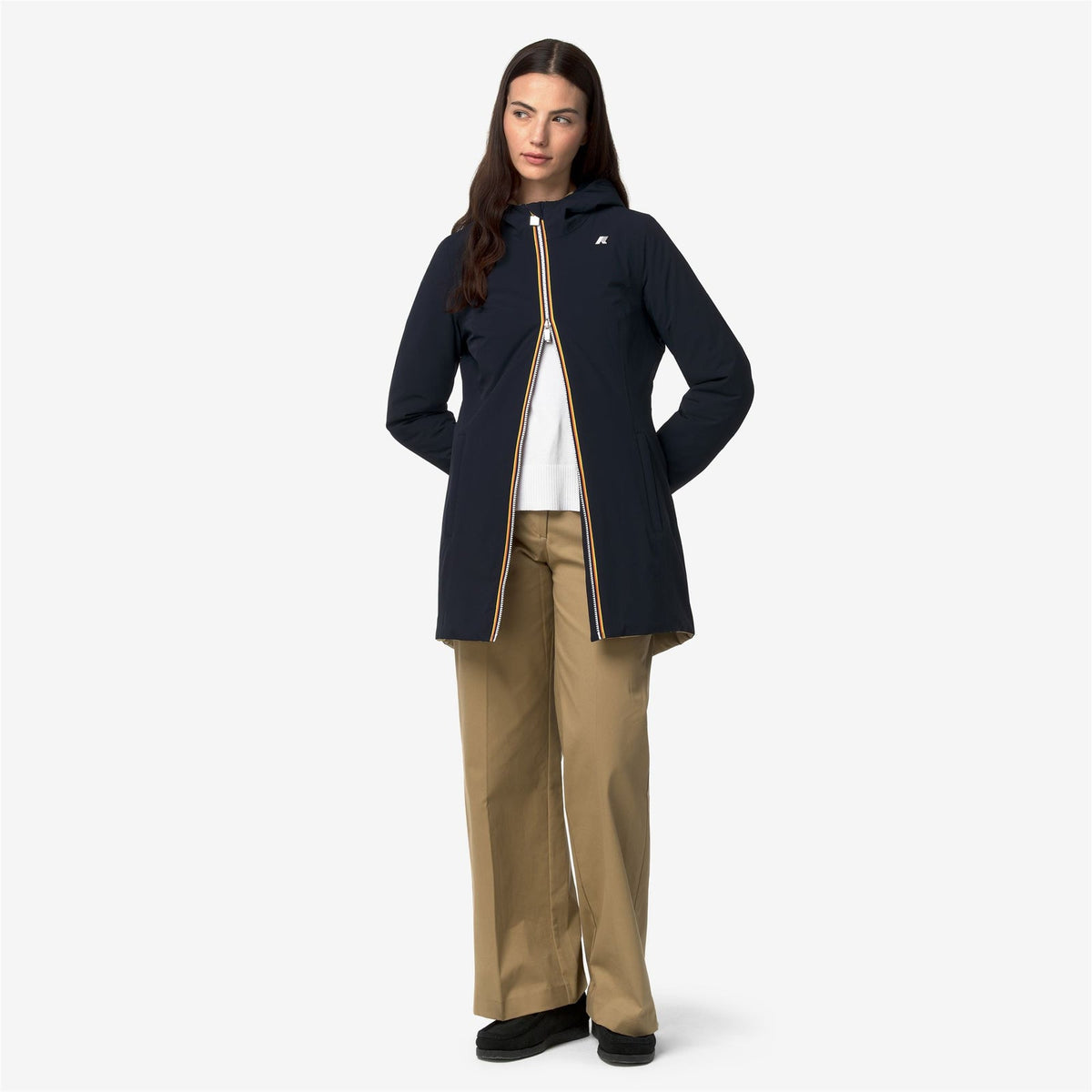 K-WAY Giaccone Donna DENISE ST WARM DOUBLE K6128UW Blue Depht Beige Khaki D0V