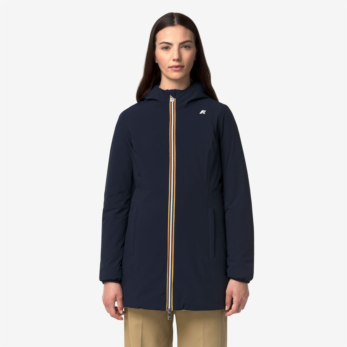 K-WAY Giaccone Donna DENISE ST WARM DOUBLE K6128UW Blue Depht Beige Khaki D0V