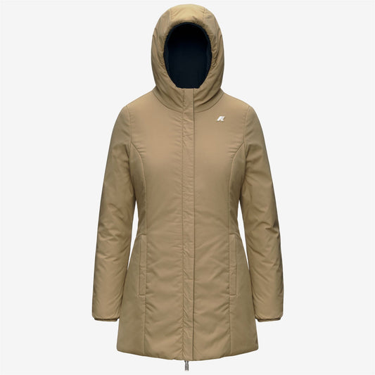 K-WAY Giaccone Donna DENISE ST WARM DOUBLE K6128UW Blue Depht Beige Khaki D0V