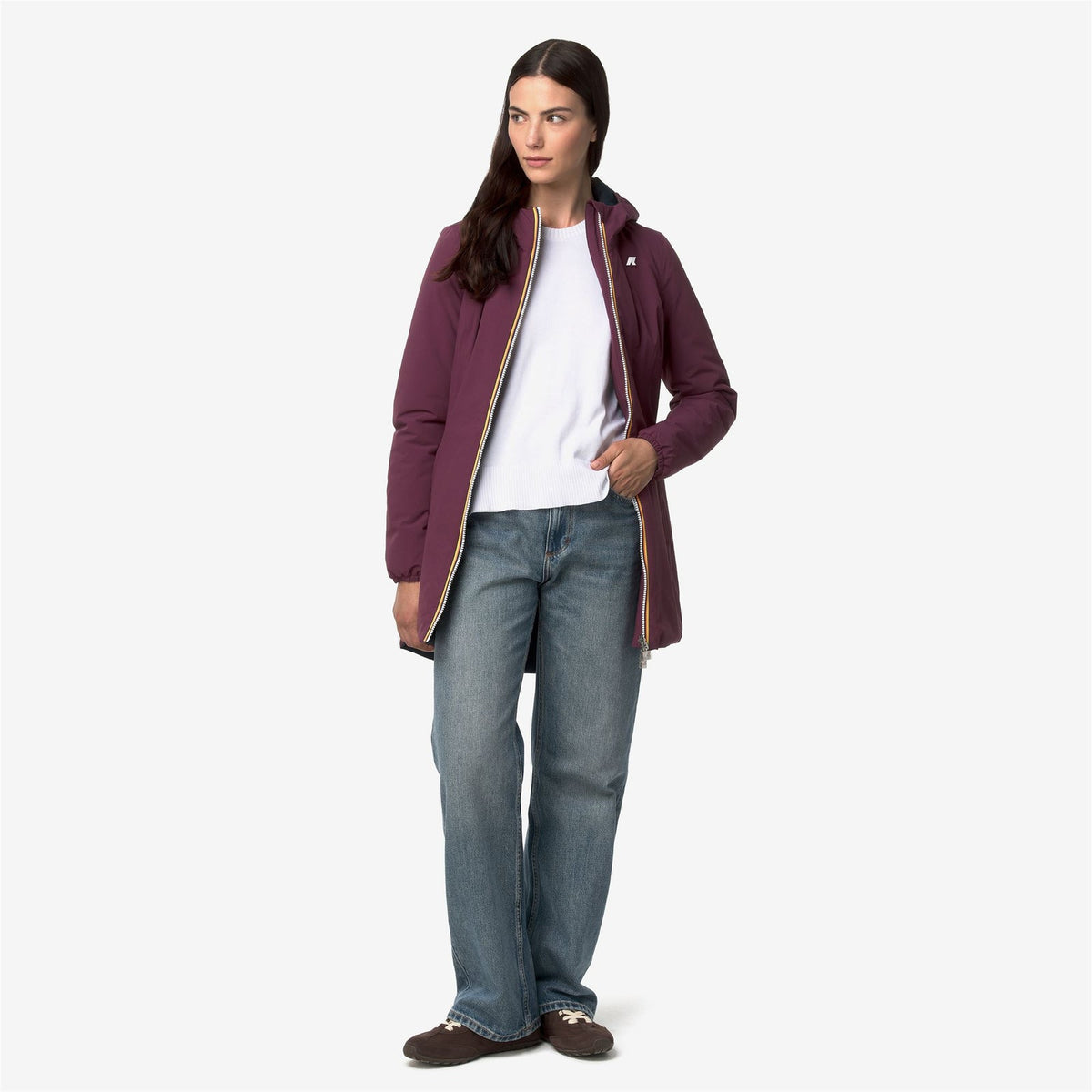 K-WAY Giaccone Donna DENISE ST WARM DOUBLE K6128UW Violet Mauve Wine Blue Depht D0R