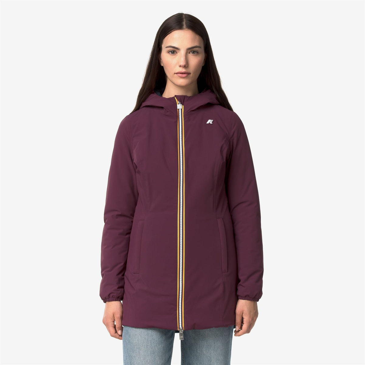 K-WAY Giaccone Donna DENISE ST WARM DOUBLE K6128UW Violet Mauve Wine Blue Depht D0R