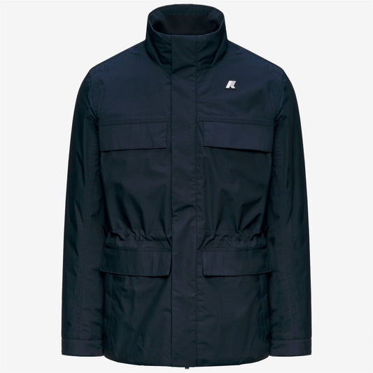 K-WAY Giaccone Uomo MANUENE WARM MICRO CANVAS K4157EW Blue Depht K89
