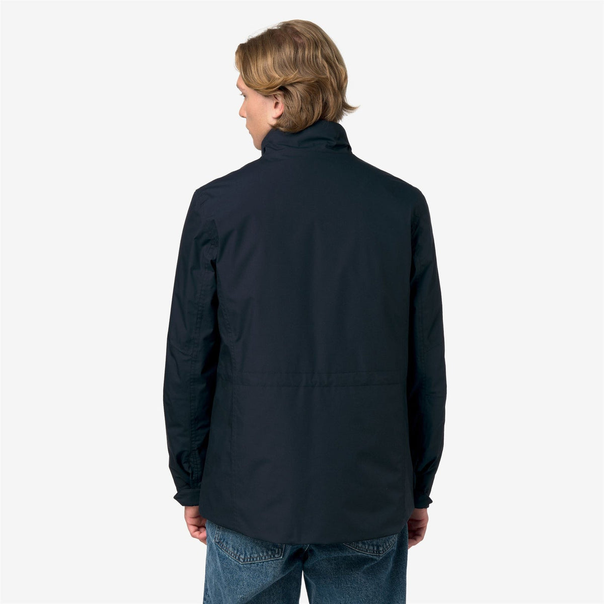 K-WAY Giaccone Uomo MANUENE WARM MICRO CANVAS K4157EW Blue Depht K89