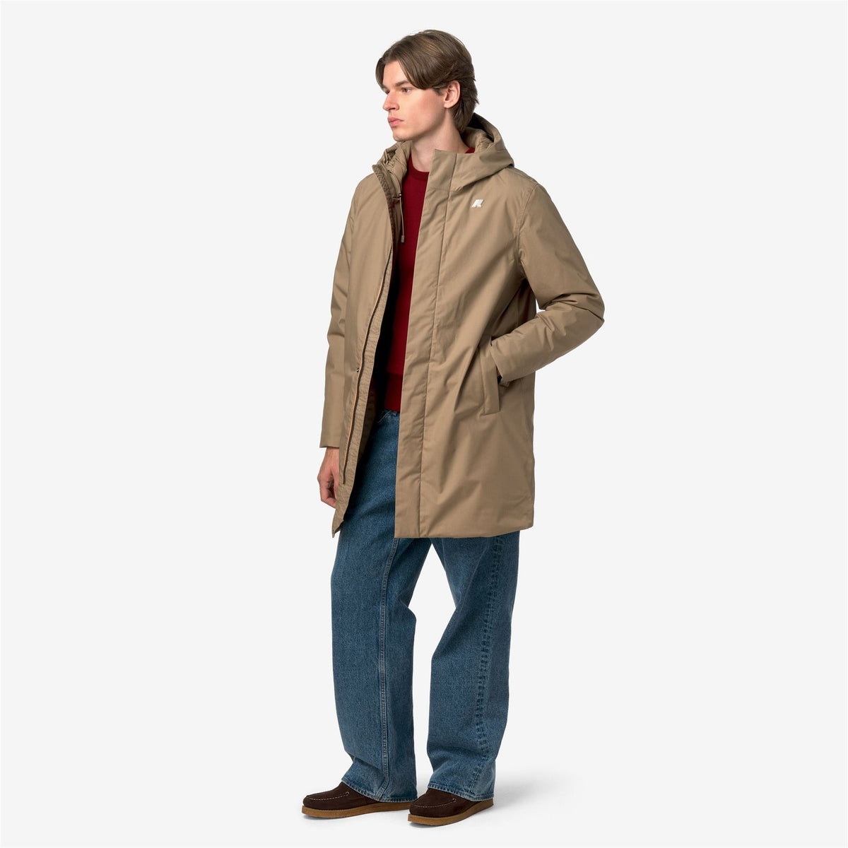 K-WAY Giaccone Uomo THOMAS WARM MICRO CANVAS K4157FW Beige Khaki 677