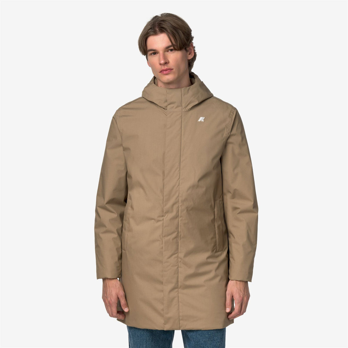 K-WAY Giaccone Uomo THOMAS WARM MICRO CANVAS K4157FW Beige Khaki 677