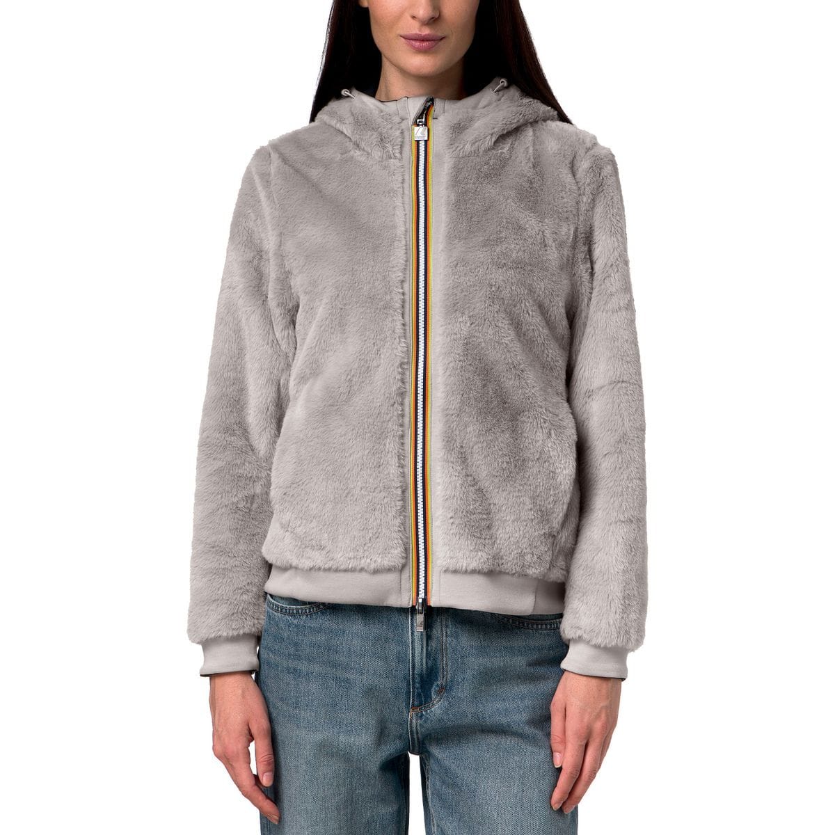 K-WAY Giubbino Donna DEVA LIGHT SPACER FUR DOUBLE K31452W Black Pure Fur DBT