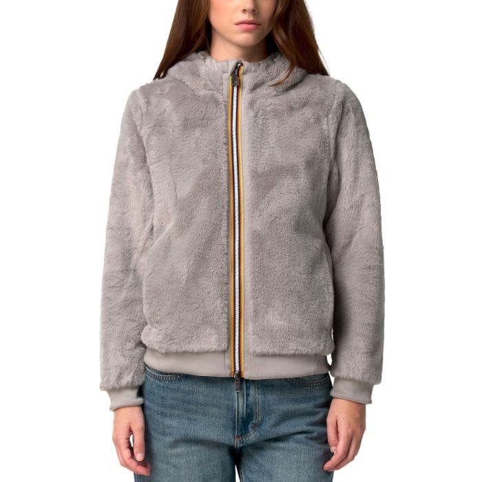 K-WAY Giubbino Donna DEVA LIGHT SPACER FUR DOUBLE K31452W White Natural Fur DDF