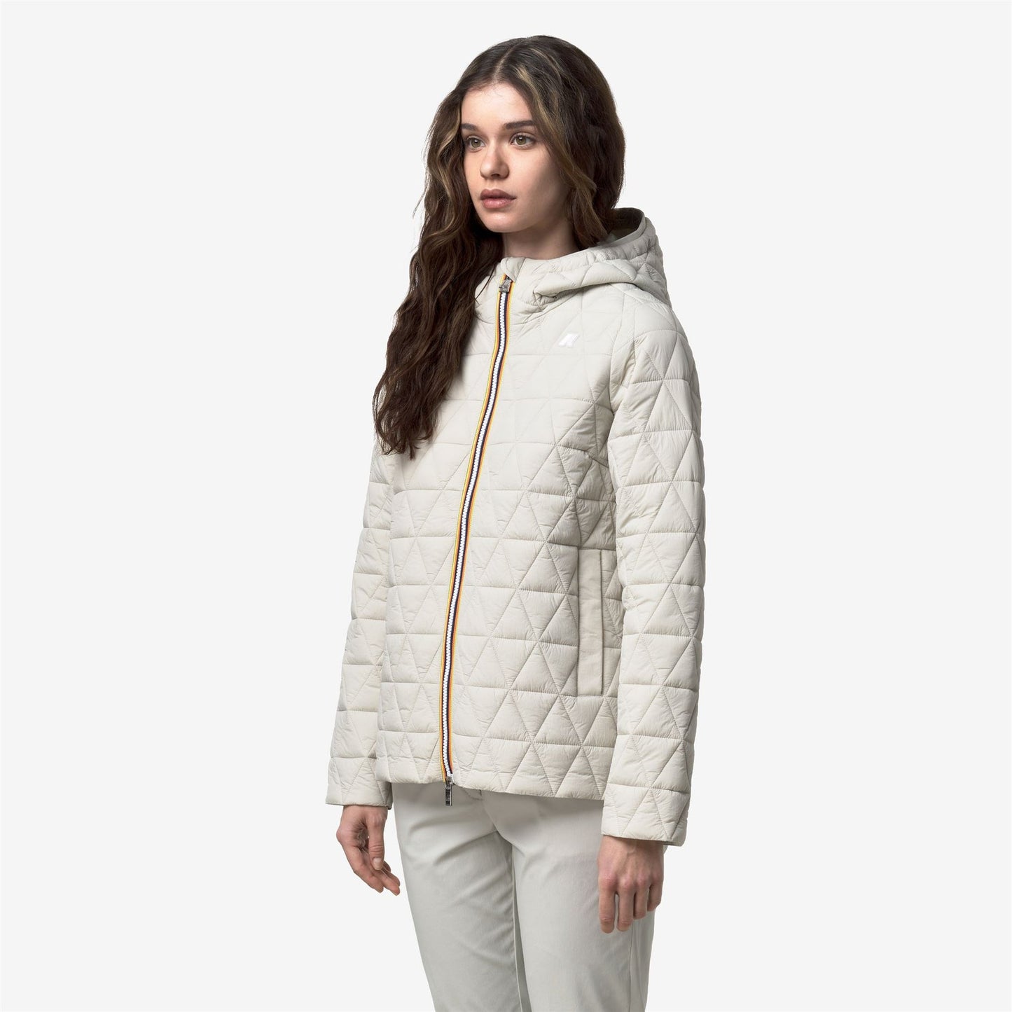 K-WAY Women's Jacket MADLAINE DIAMOND QUILTED WARM K2136FW Beige LT 634