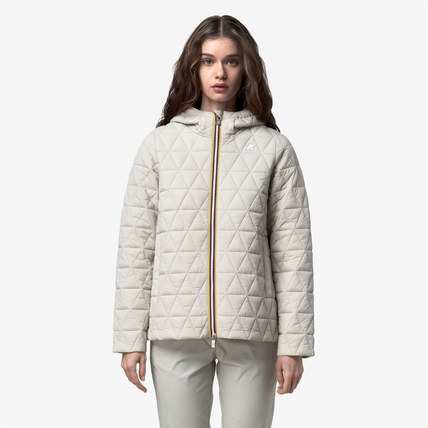 K-WAY Women's Jacket MADLAINE DIAMOND QUILTED WARM K2136FW Beige LT 634