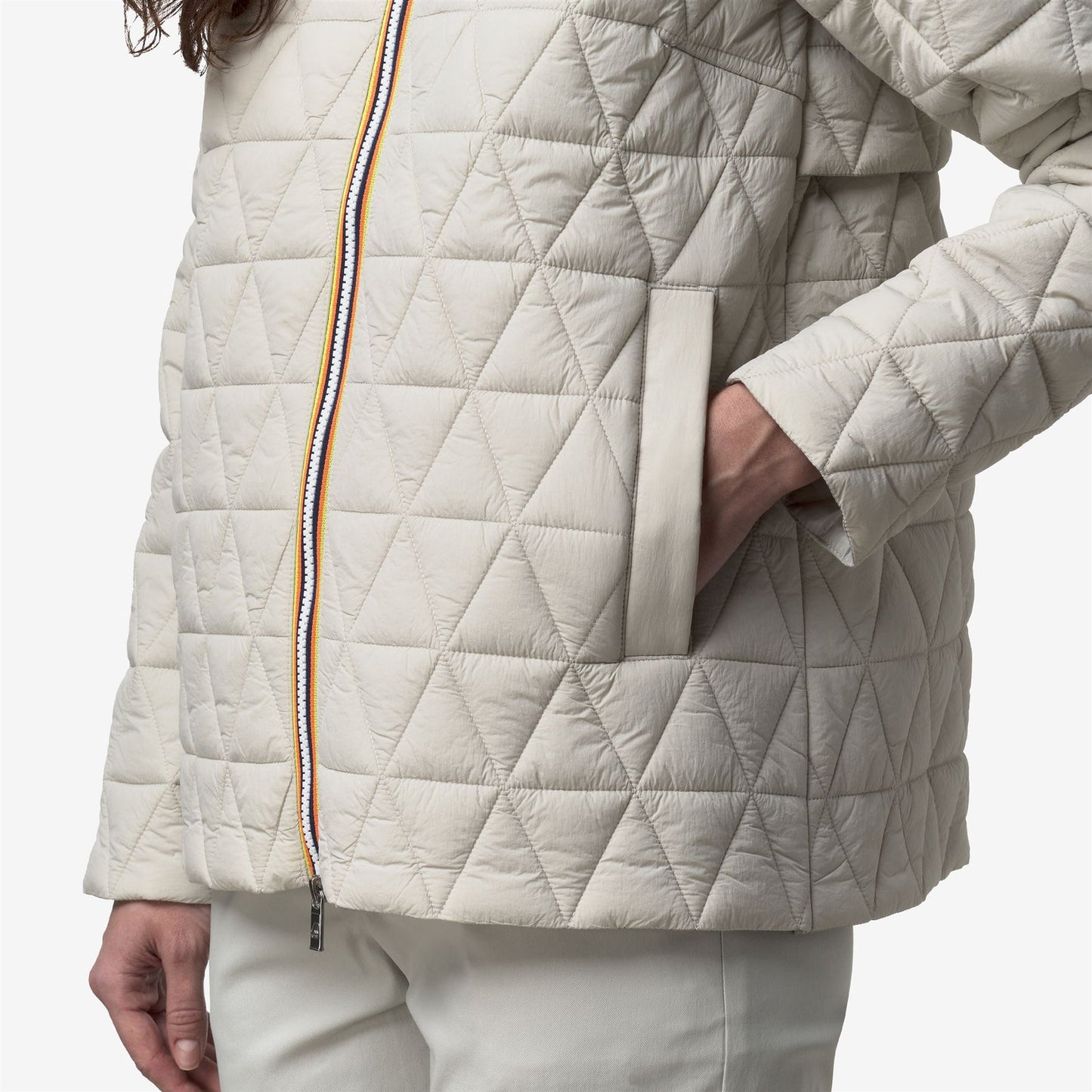 K-WAY Women's Jacket MADLAINE DIAMOND QUILTED WARM K2136FW Beige LT 634
