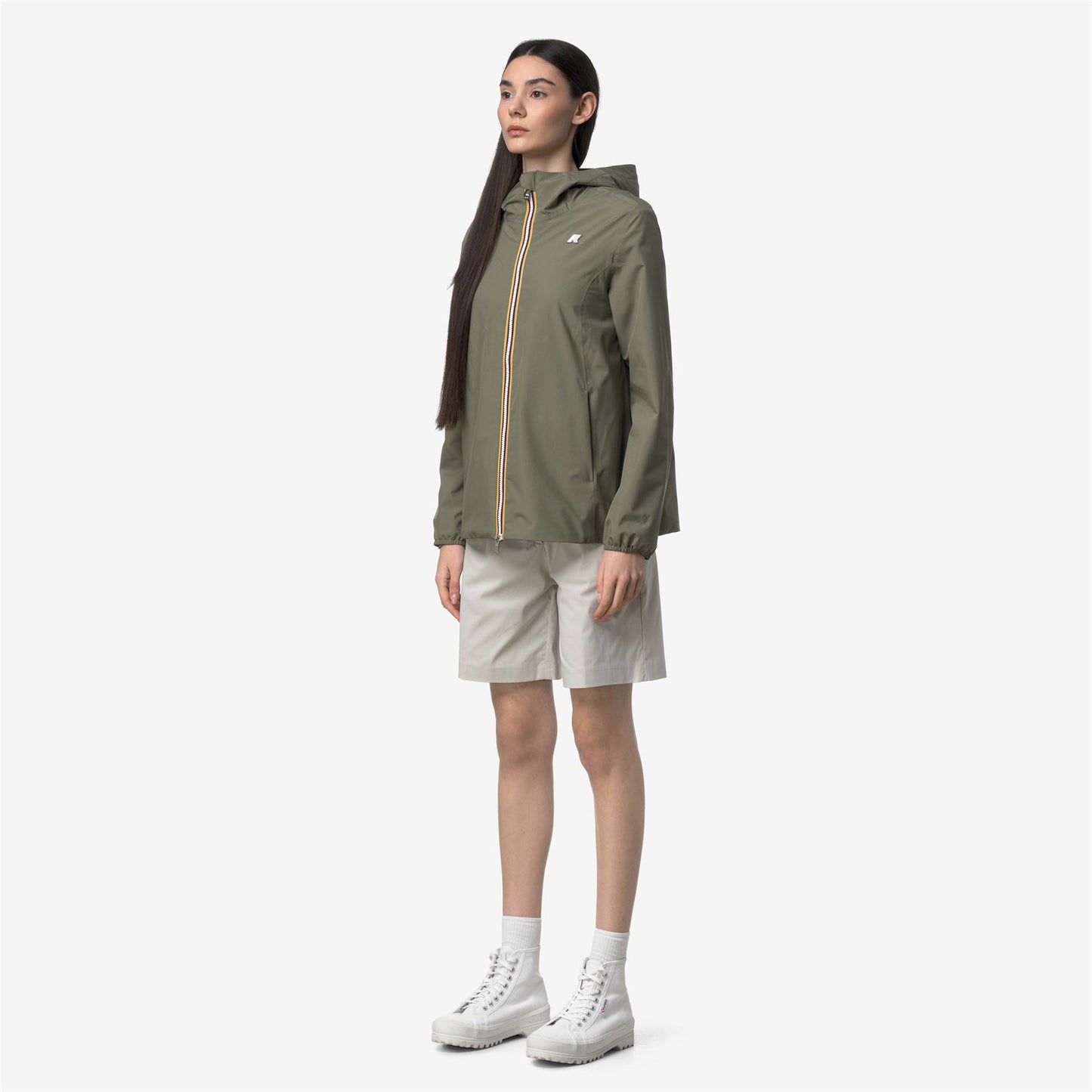 K-WAY Women's Jacket MARGUERITE STRETCH POLY JERSEY K8138PW Green Lichen V15
