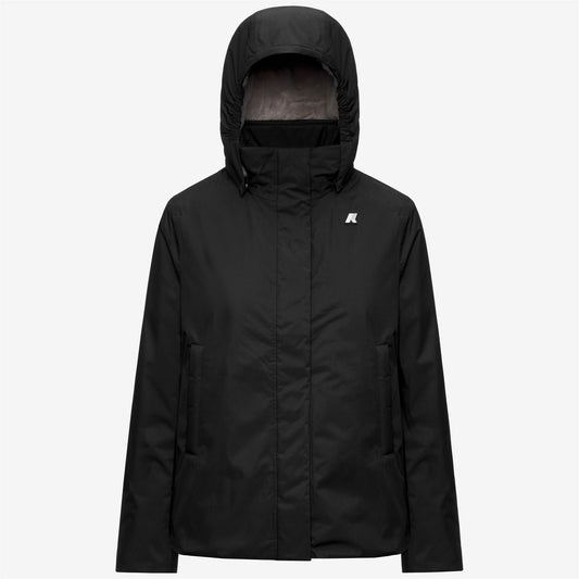 K-WAY Giubbino Donna MARLETTE TWILL SOFT BEAVER K8144BW Black Pure Grey Warm DCB