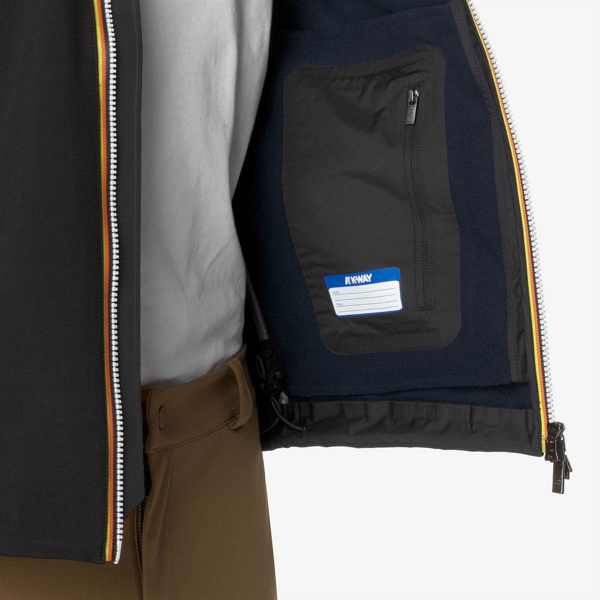 K-WAY Giubbino Uomo JACKO BONDED K6131BW Black Blue Depth A3C