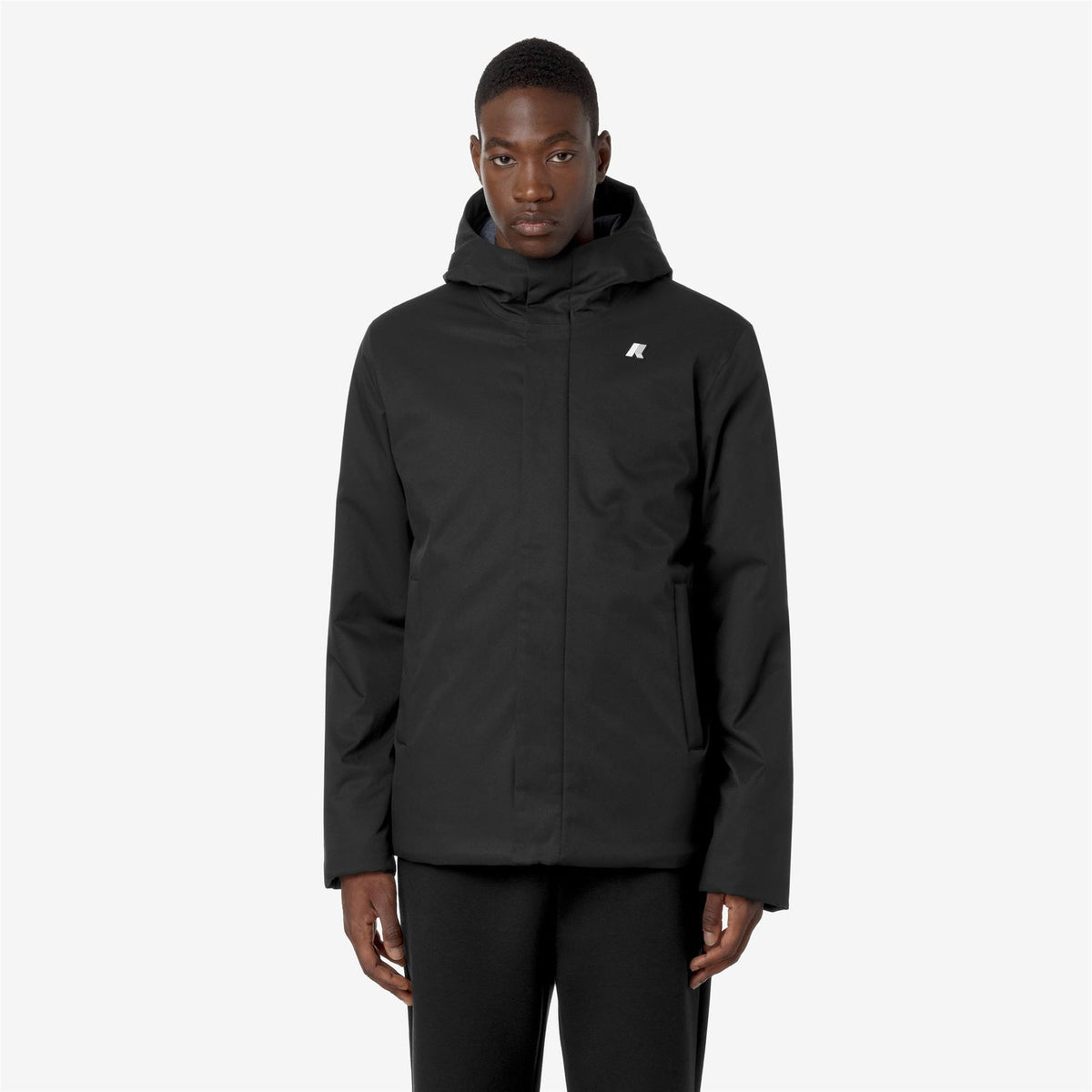 K-WAY Giubbino Uomo JACKO TWILL MARMOTTA K8133DW Black Pure Blue A AL8