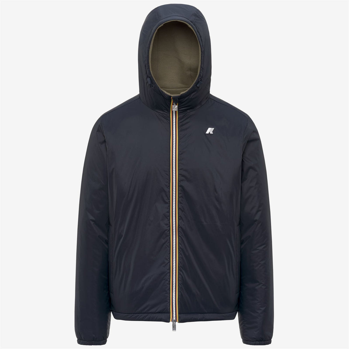 K-WAY Giubbino Uomo JACK SPACER NYLON DOUBLE K8142YW Green Army Blue Deph D07