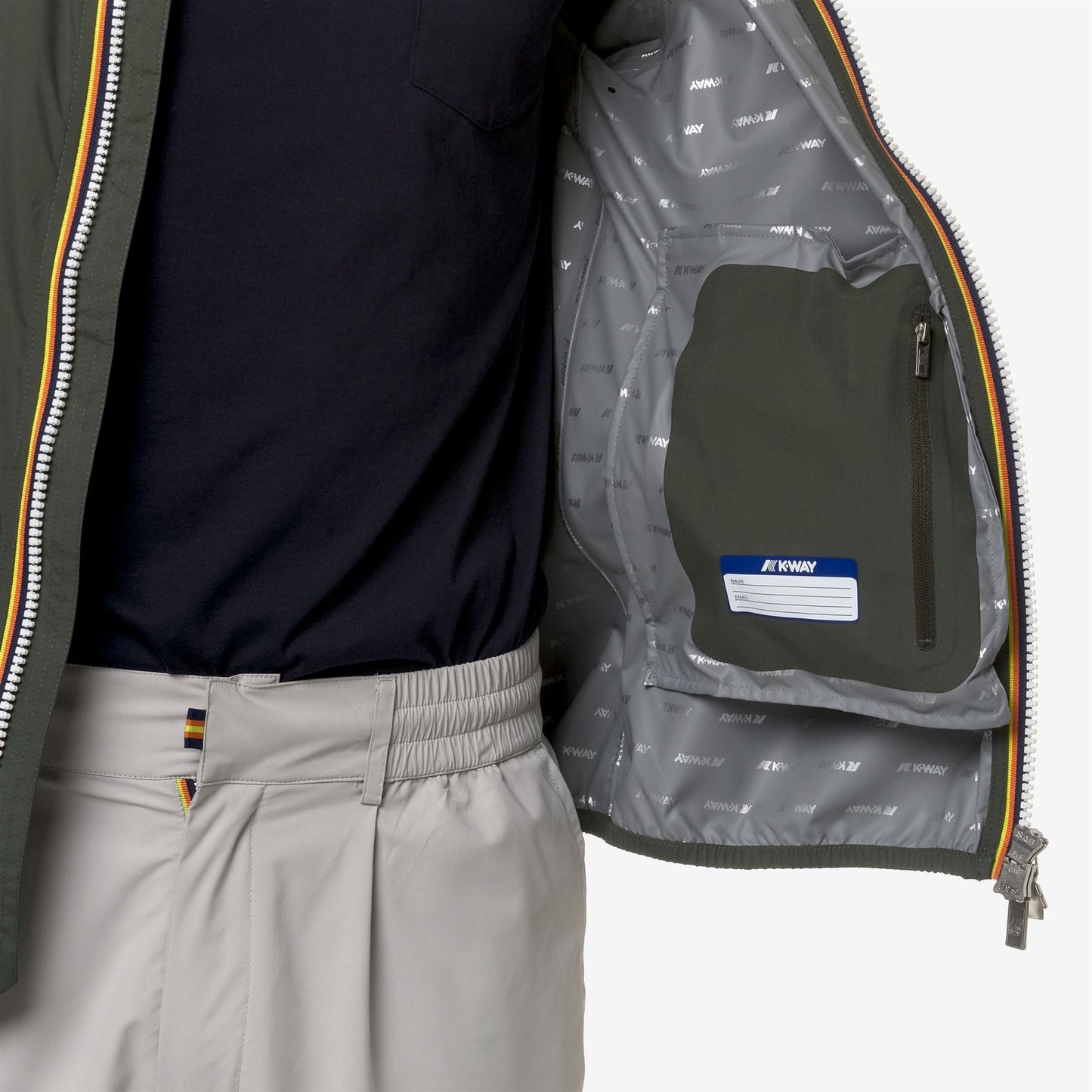 K-WAY Giubbino Uomo JACK STRETCH DOT K5127QW GREEN BLACKISH WMR
