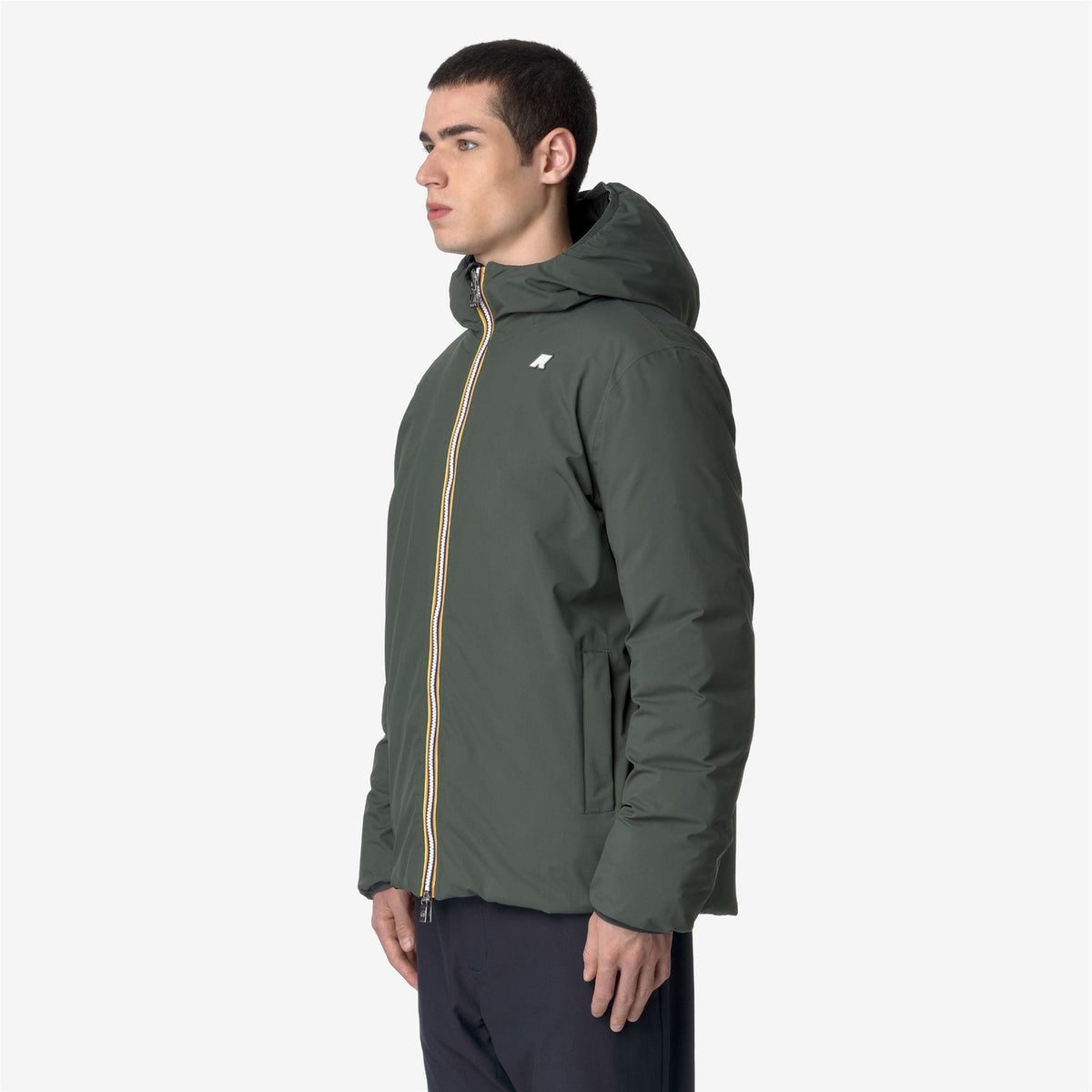K-WAY Giubbino Uomo JACK ST THERMO DOUBLE K8127WW Green Blackish Black Pure AGQ