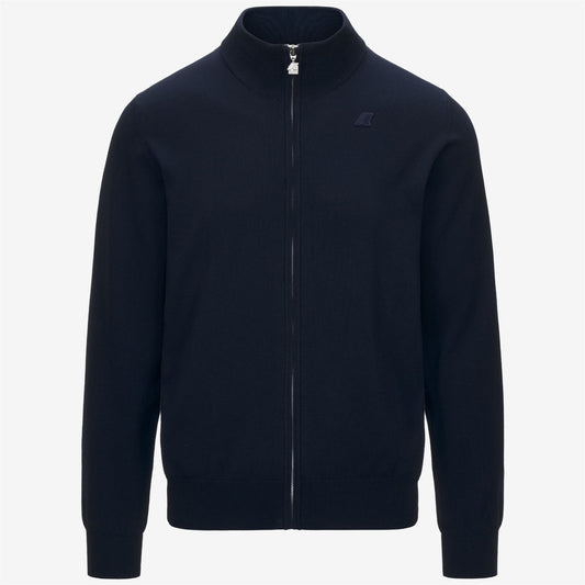 K-WAY Maglia Zip Uomo FINNY COTTON PS K41321W Blue Depth K89