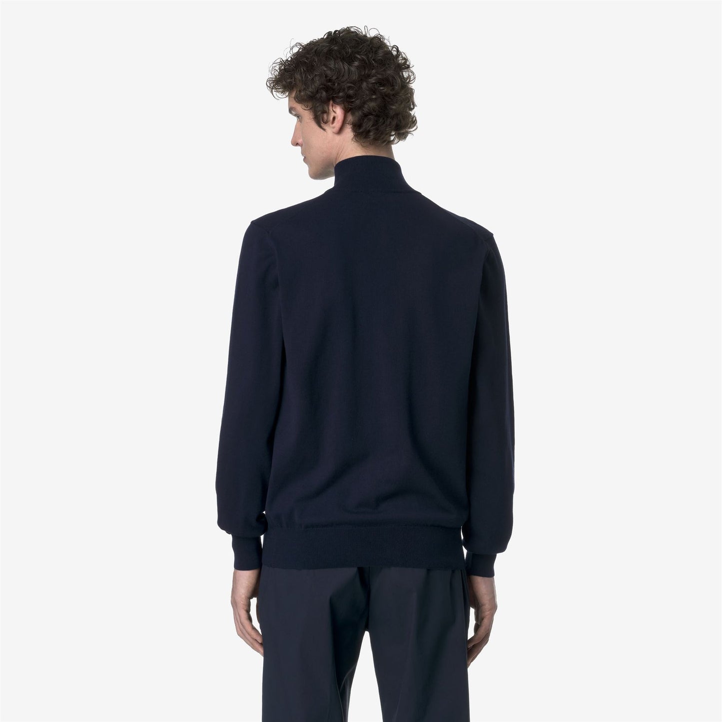 K-WAY Men's Zip Sweater FINNY COTTON PS K41321W Blue Depth K89