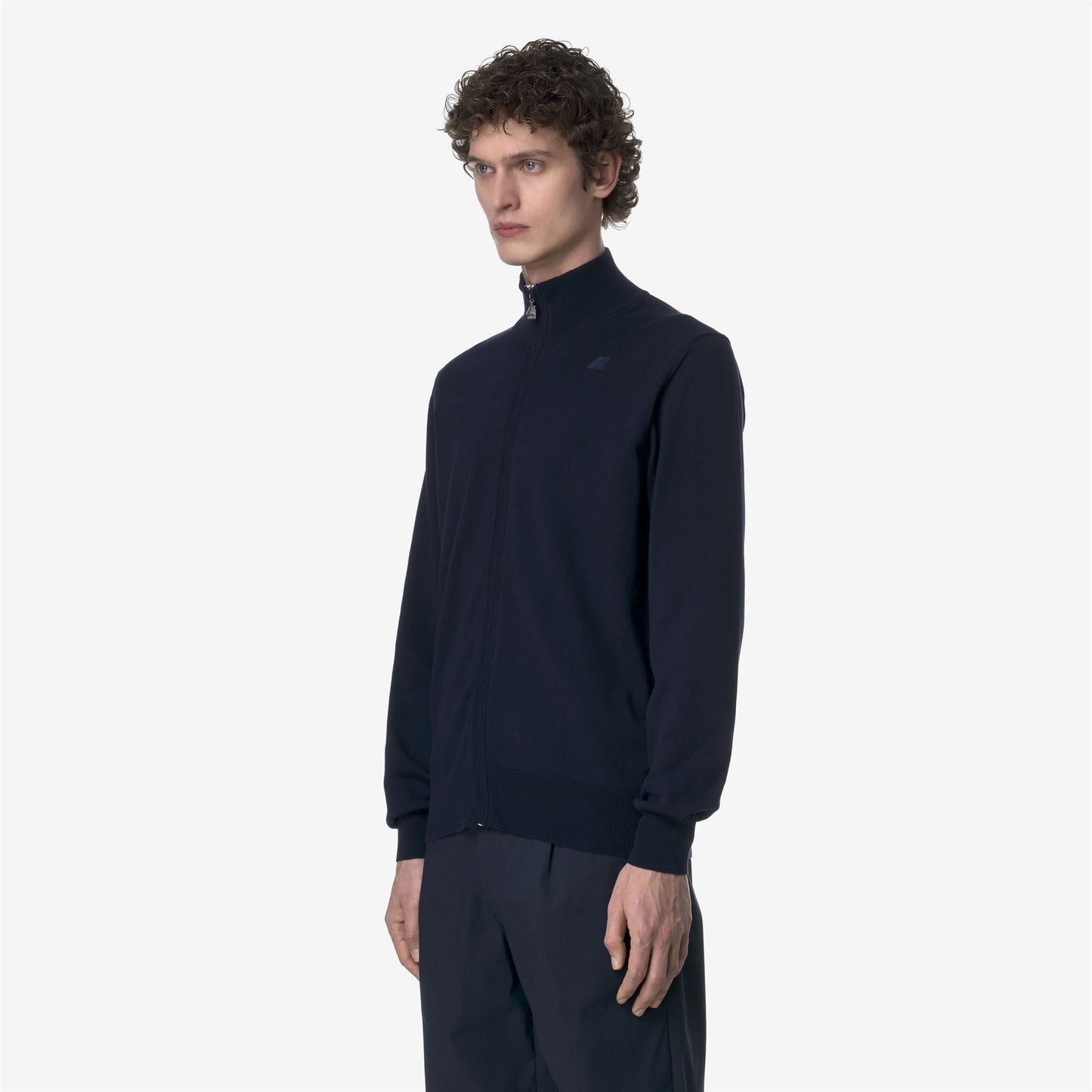 K-WAY Men's Zip Sweater FINNY COTTON PS K41321W Blue Depth K89