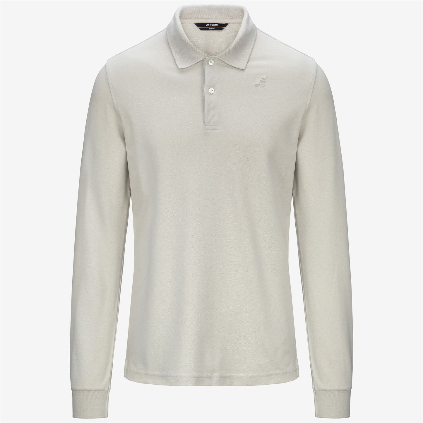 K-WAY Men's Long-Sleeved Polo Shirt MONJU PIQUE SLIM K1125GW Beige LT 634