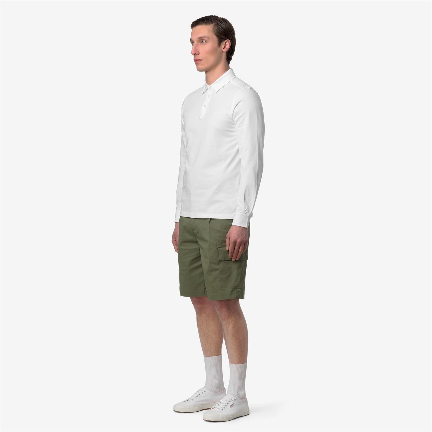K-WAY Men's Polo m/l TIBOR LT STRETCH JERSEY SLIM K2142PW White 001