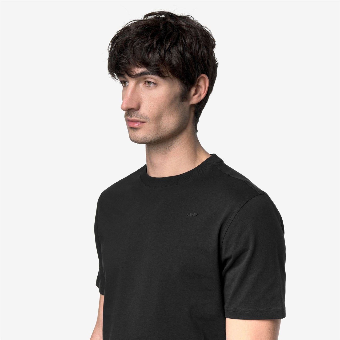K-WAY T-Shirt Uomo ODOM JERSEY MICRO LETTERING SLIM K81489W Black Pure USY