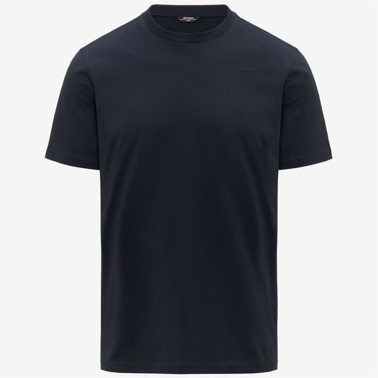 K-WAY T-Shirt Uomo ODOM JERSEY MICRO LETTERING SLIM K81489W Blue Depth K89