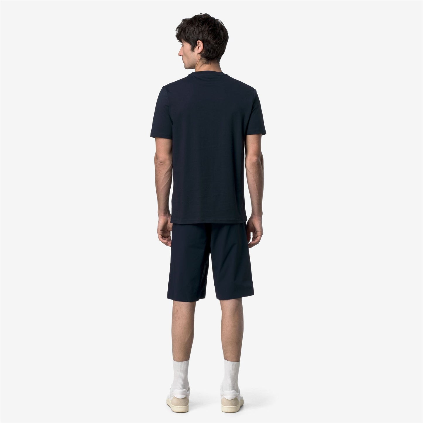 K-WAY T-Shirt Uomo ODOM JERSEY MICRO LETTERING SLIM K81489W Blue Depth K89