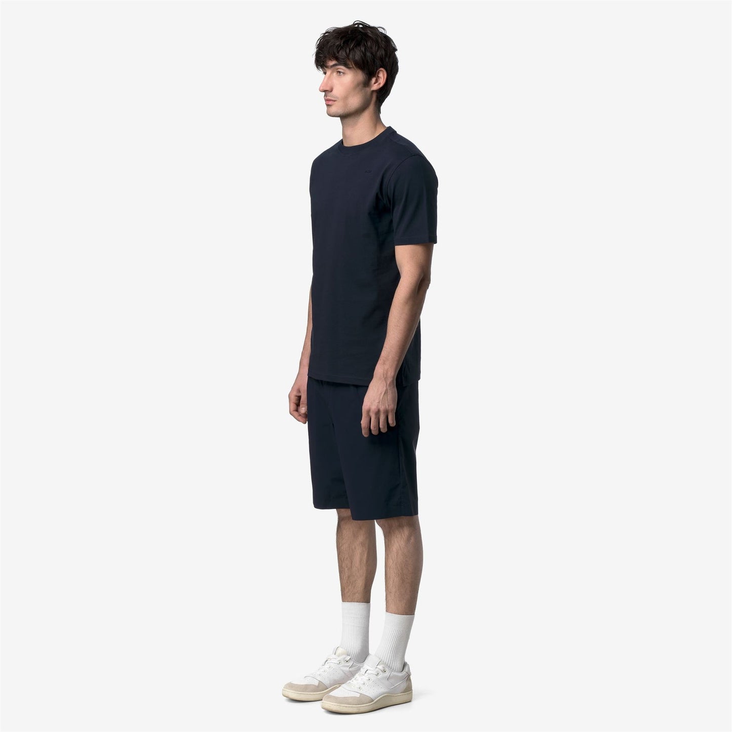 K-WAY T-Shirt Uomo ODOM JERSEY MICRO LETTERING SLIM K81489W Blue Depth K89