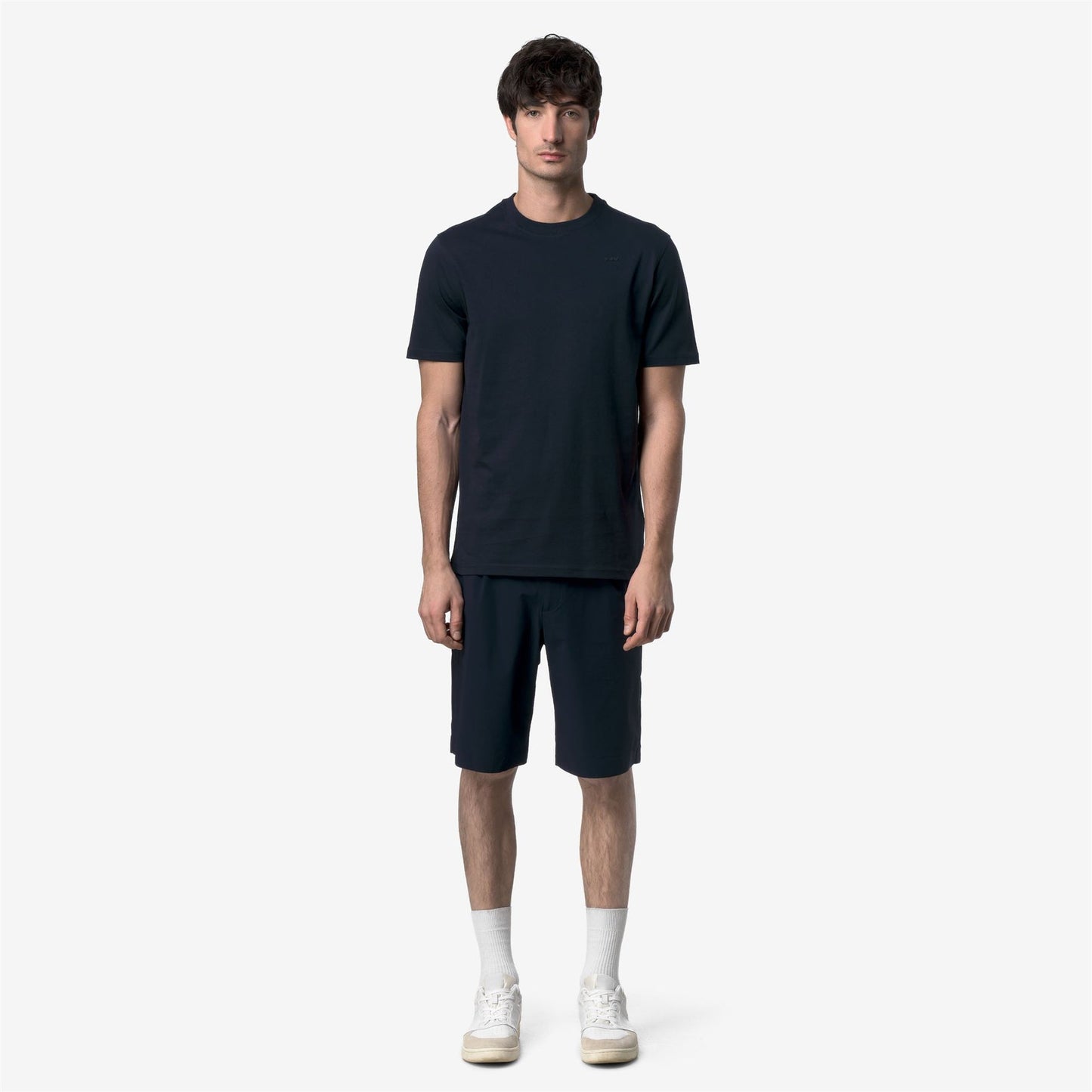 K-WAY T-Shirt Uomo ODOM JERSEY MICRO LETTERING SLIM K81489W Blue Depth K89