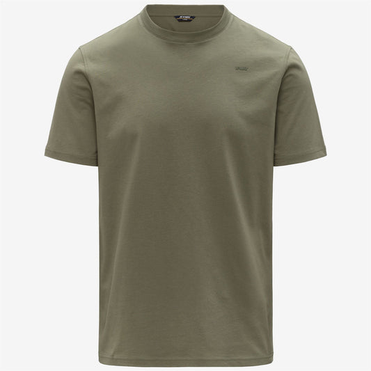 K-WAY T-Shirt Uomo ODOM JERSEY MICRO LETTERING SLIM K81489W Green Lichen V15