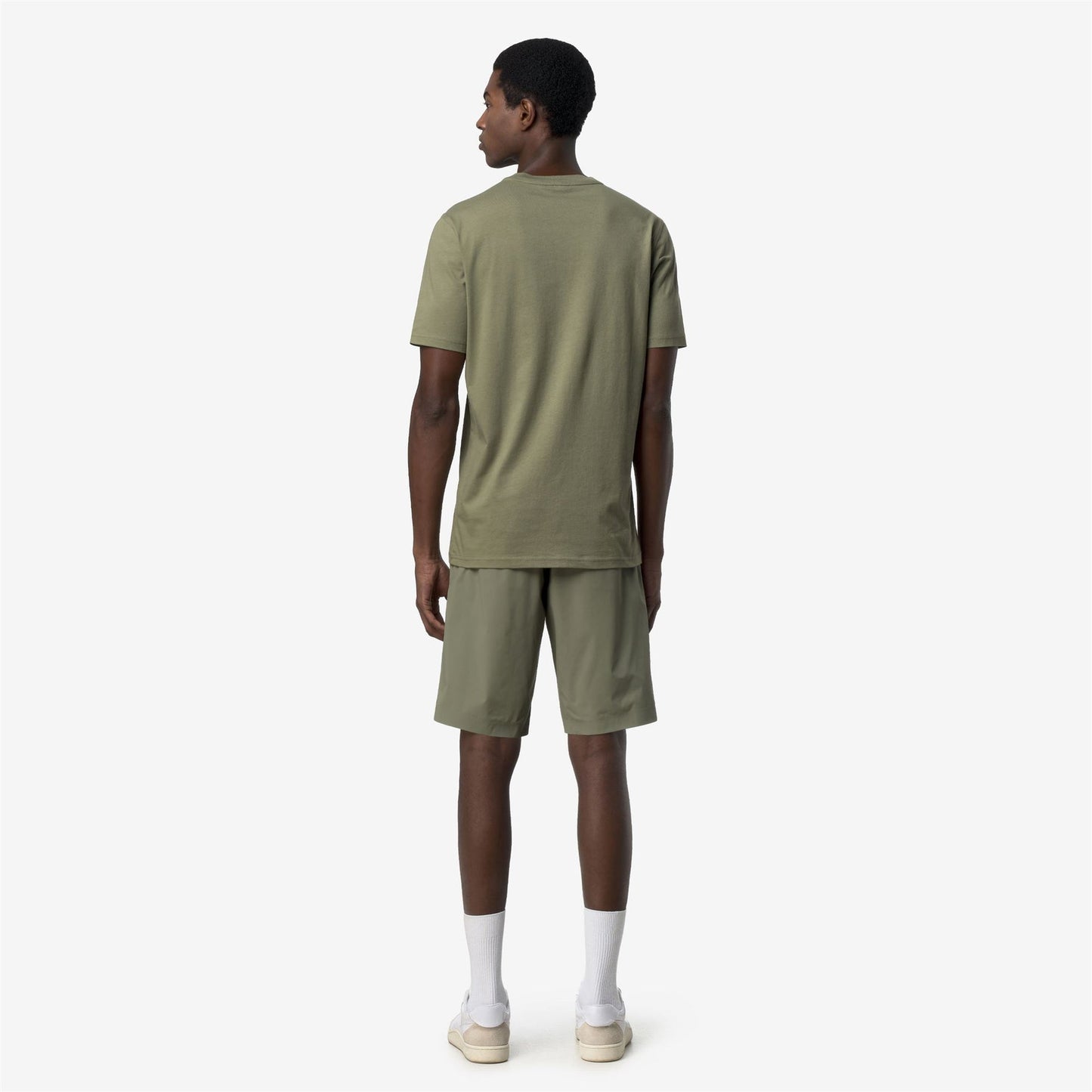 K-WAY T-Shirt Uomo ODOM JERSEY MICRO LETTERING SLIM K81489W Green Lichen V15