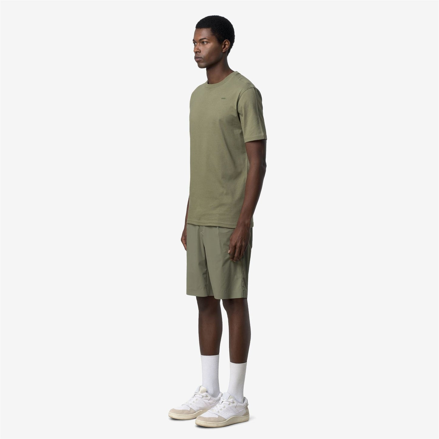 K-WAY T-Shirt Uomo ODOM JERSEY MICRO LETTERING SLIM K81489W Green Lichen V15