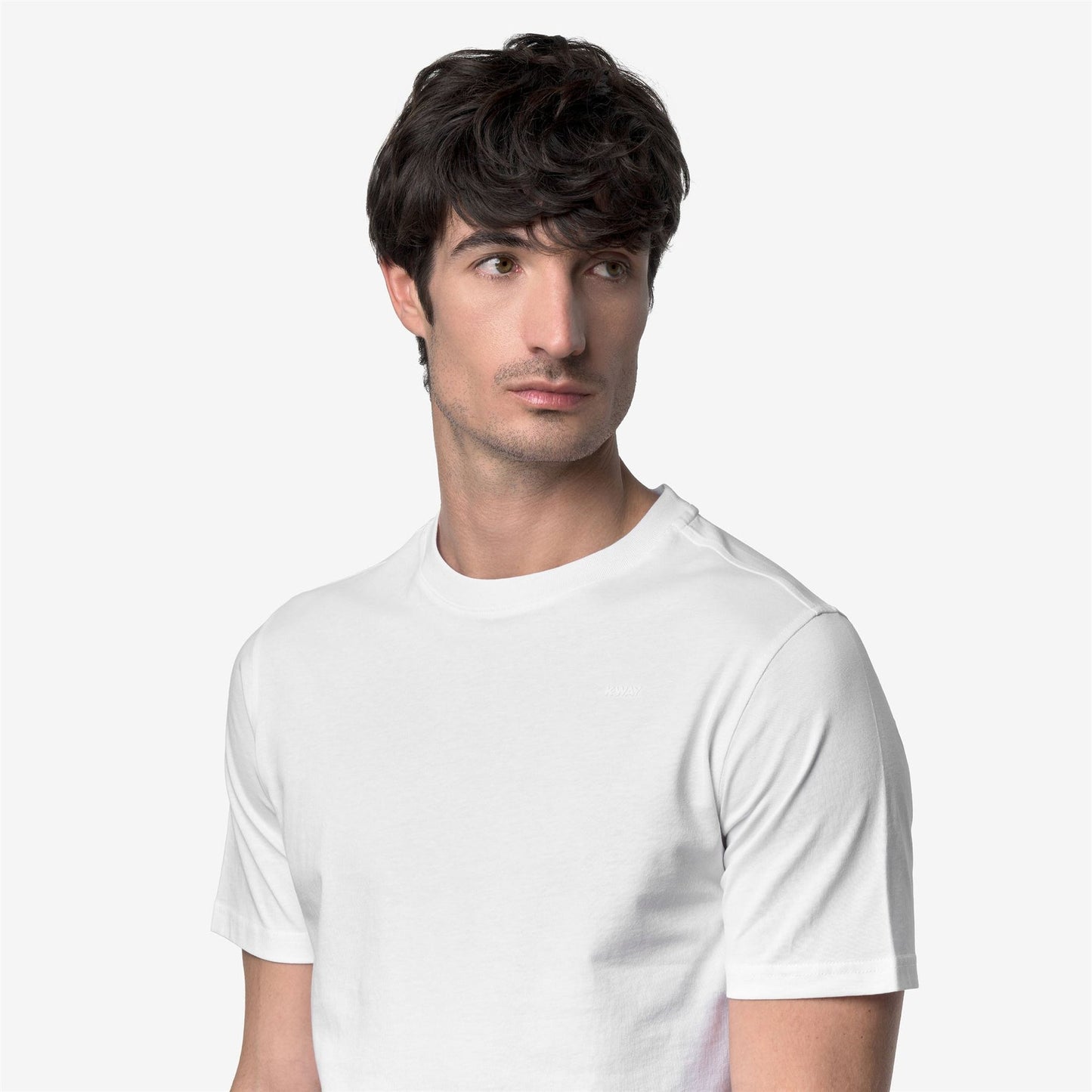 K-WAY T-Shirt Uomo ODOM JERSEY MICRO LETTERING SLIM K81489W White 001