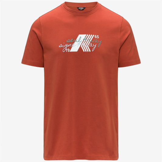 K-WAY T-Shirt Uomo ODOM JERSEY SEUL KWAY K71353W Orange Brownish 896