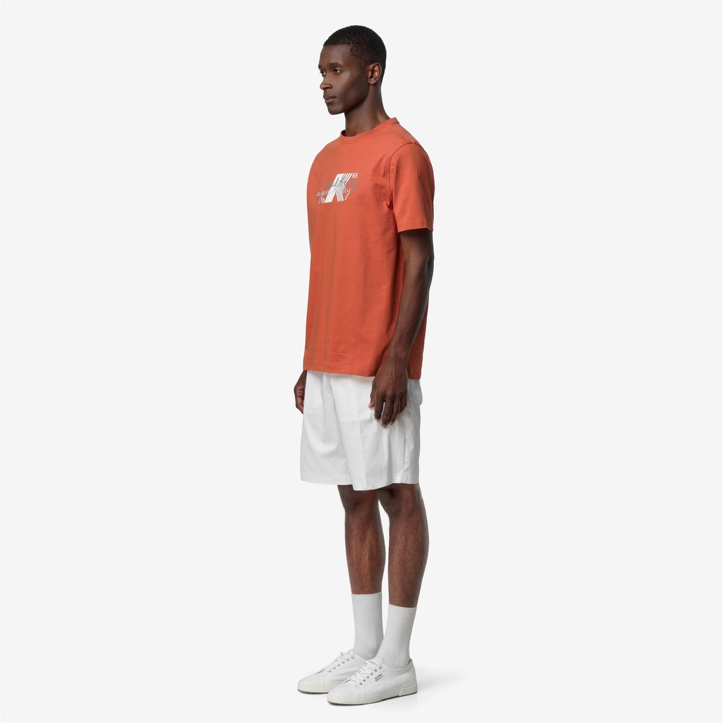K-WAY T-Shirt Uomo ODOM JERSEY SEUL KWAY K71353W Orange Brownish 896