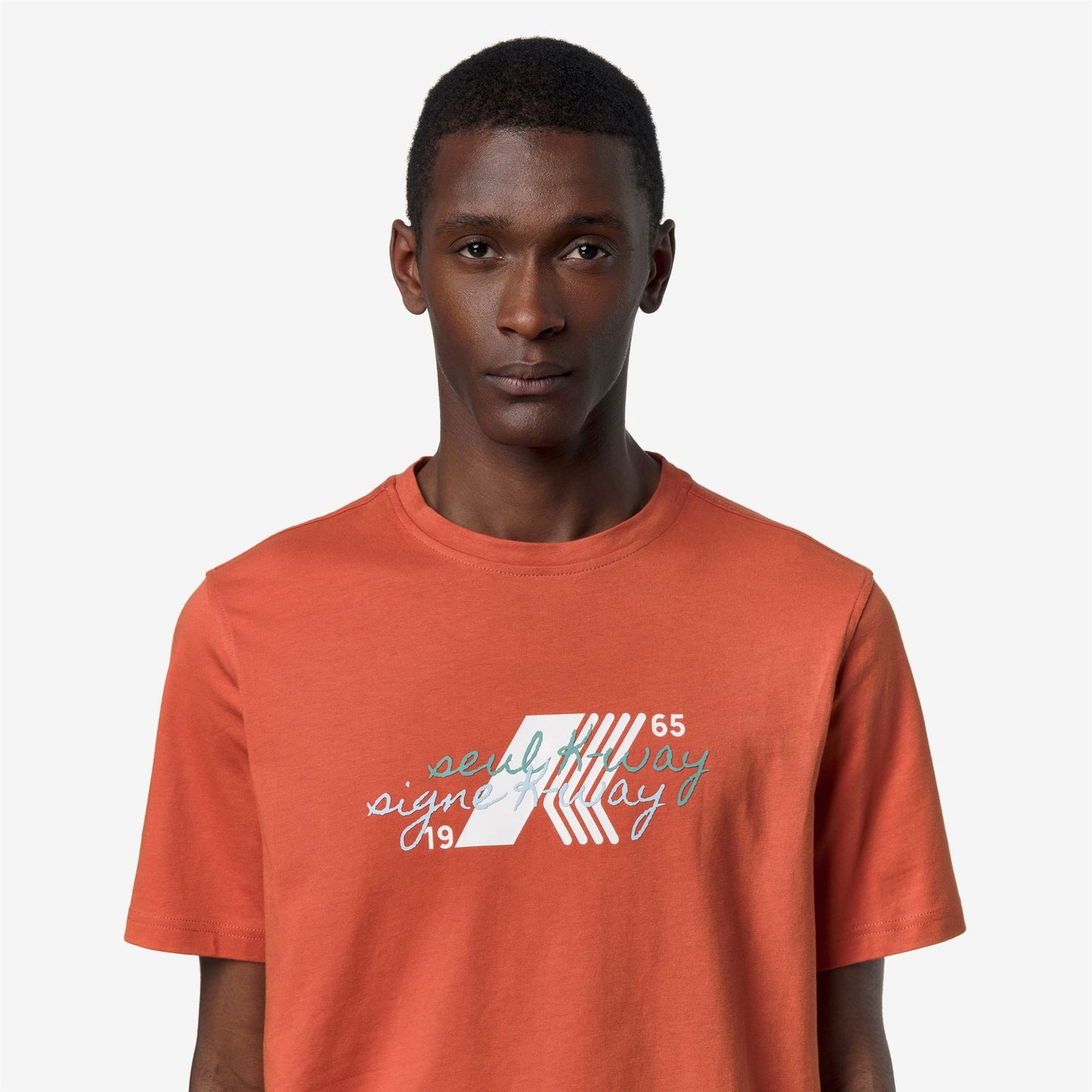 K-WAY T-Shirt Uomo ODOM JERSEY SEUL KWAY K71353W Orange Brownish 896