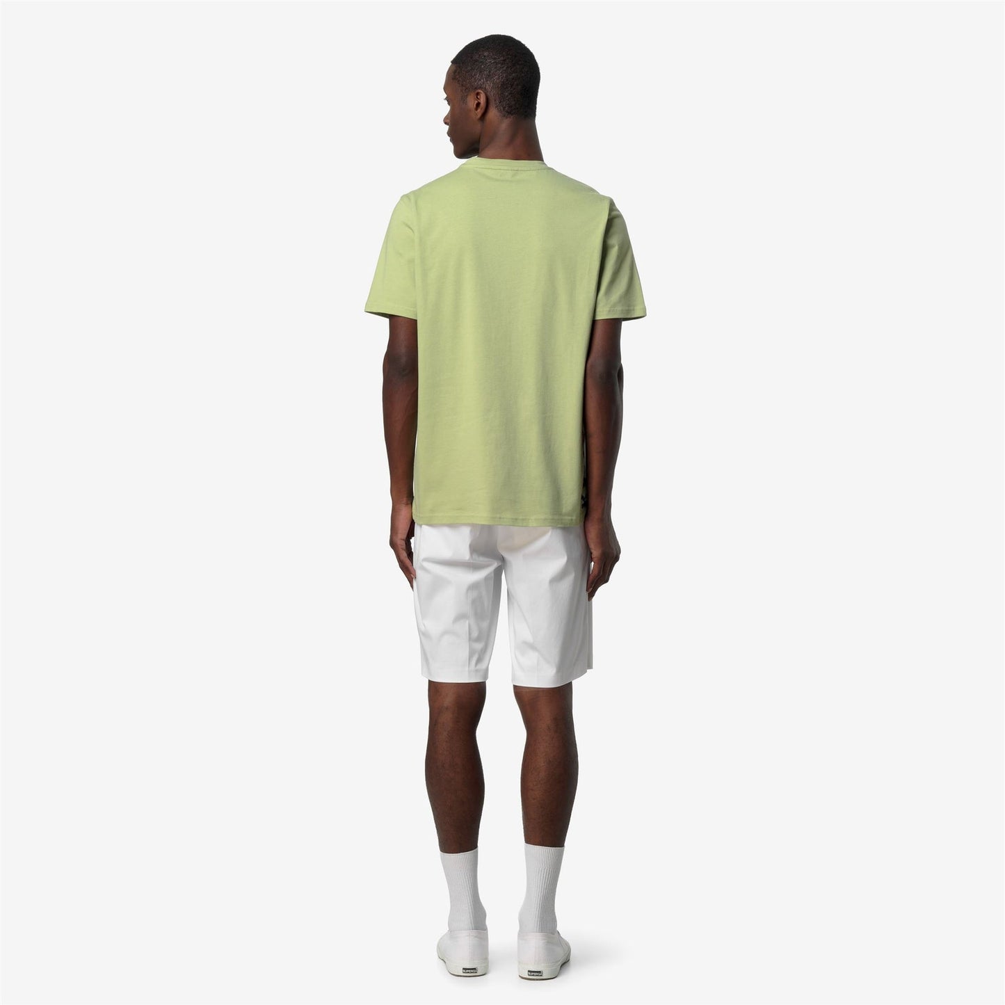 K-WAY T-Shirt Uomo ODOM SLIM JERSEY KWAY LETTERING K71354W Green Dk Lime T70