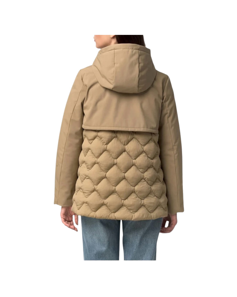 K-WAY Giaccone Donna SIPHANE HYBRID WARM SHELL K8161DW Beige Khaki 677