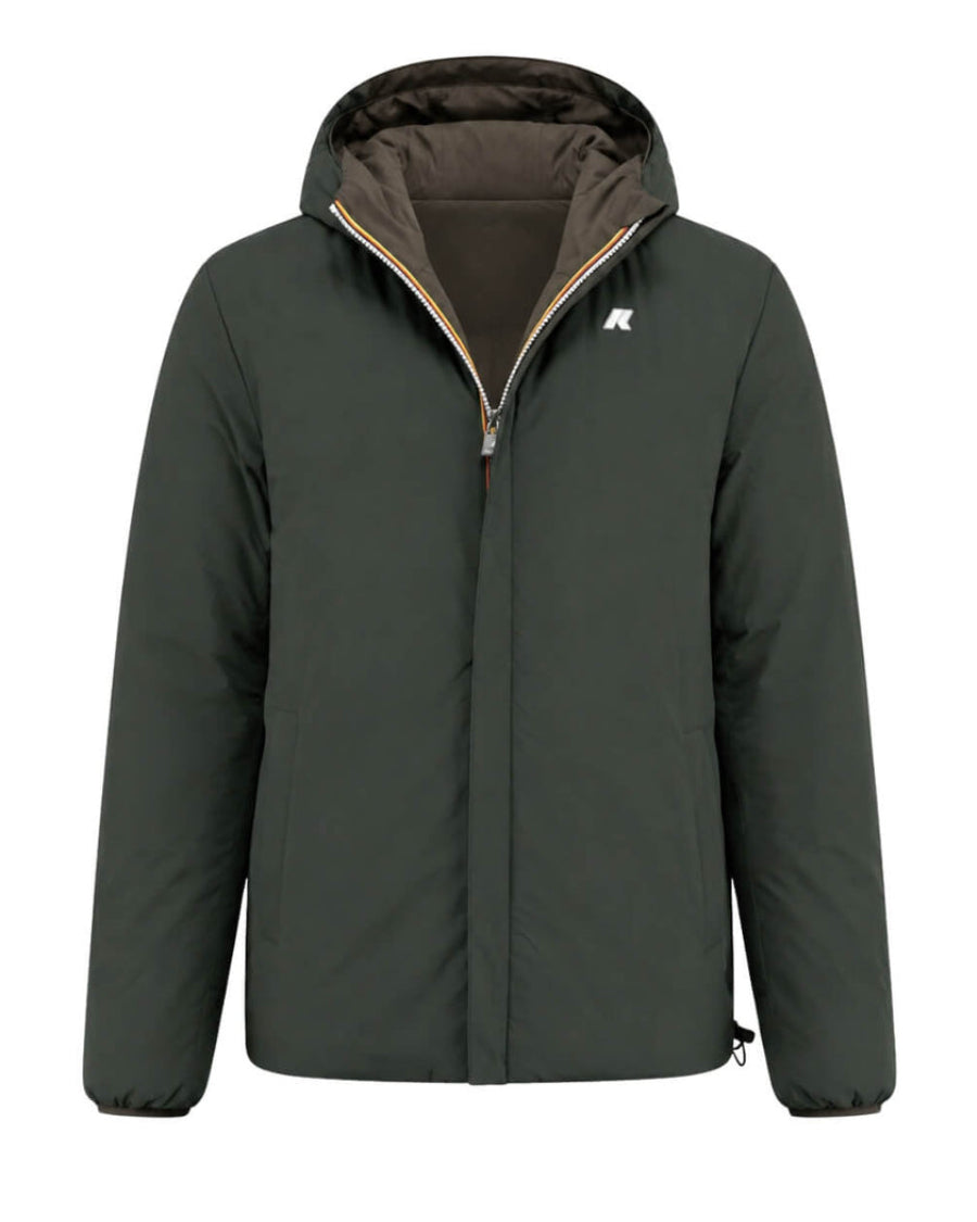 K-WAY Giubbino Uomo JACK ST WARM DOUBLE K6128VW Black Olive Green DDQ