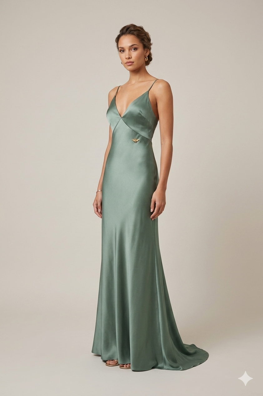 KUEA Dress and Stole DX265007 Sage Green