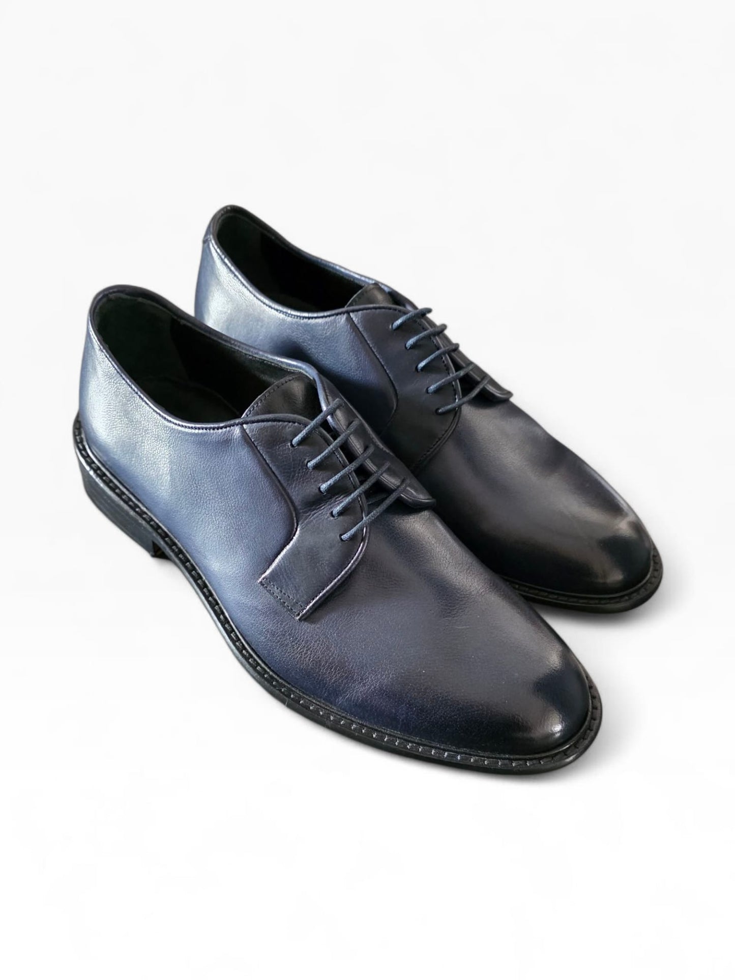 LENDINI Derby 4071 Forma 476 Fondo Cuoio Bufalo Blue