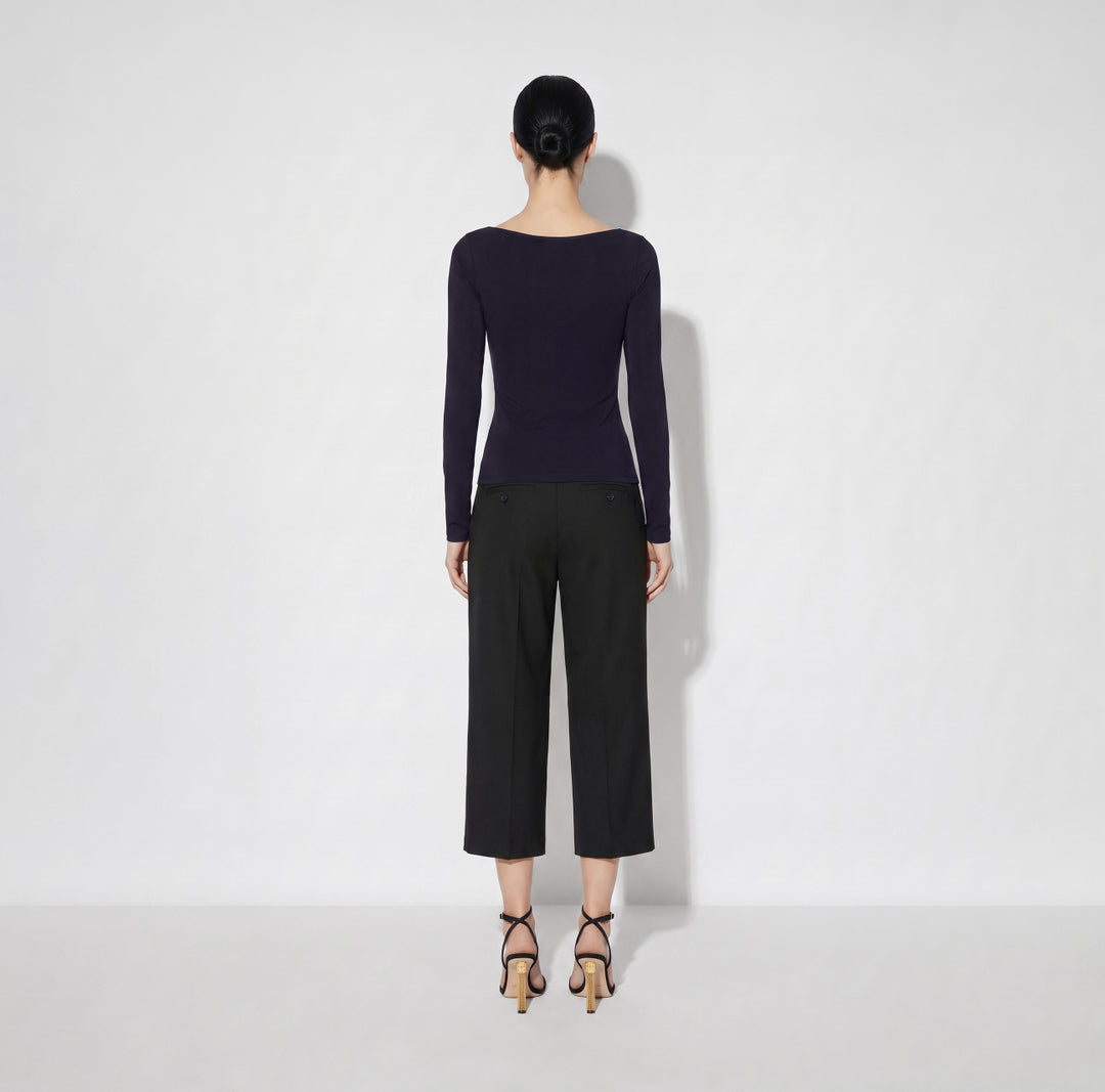 ELISABETTA FRANCHI Maglia in jersey con logo gioiello MD00567E2 Blu Notte